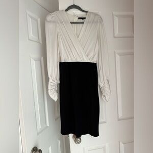 White House Black Market Cream Sheath Dress with Bishop Sleeves